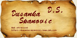 Dušanka Španović vizit kartica